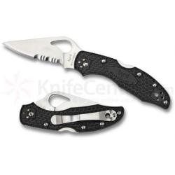 Couteau Spyderco Byrd Meadowlark 2 Combo Flat-Ground Blade, Black FRN Handles BY04PSBK2