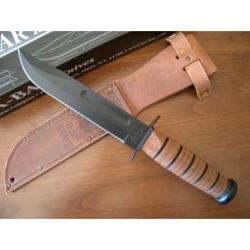 KA1220 Couteau Ka-bar Army Fighting Acier Carbone 1095 Manche Cuir Etui Cuir Made In USA