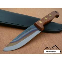 Couteau Bowie Fabrication Artisanale SVORD Nouvelle Z&eacute;lande CARBONE 1095 Manche Bois SVDP