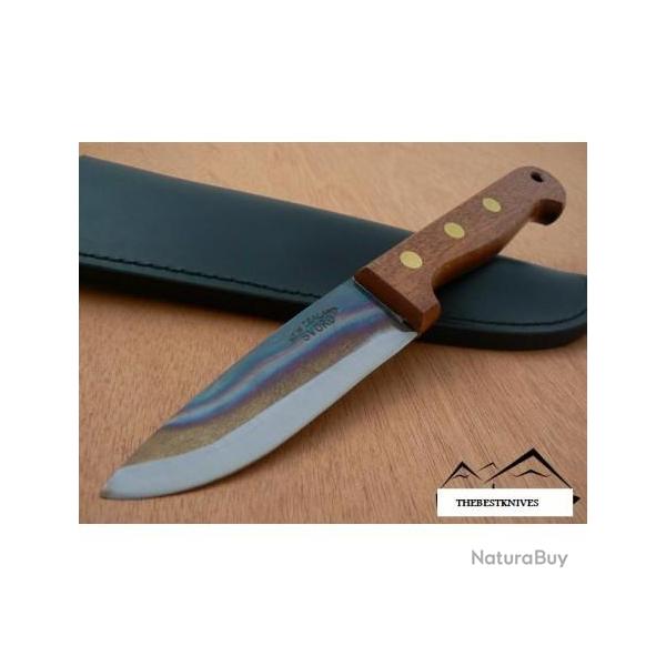 Couteau Bowie Fabrication Artisanale SVORD Nouvelle Z�lande CARBONE 1095 Manche Bois SVDP