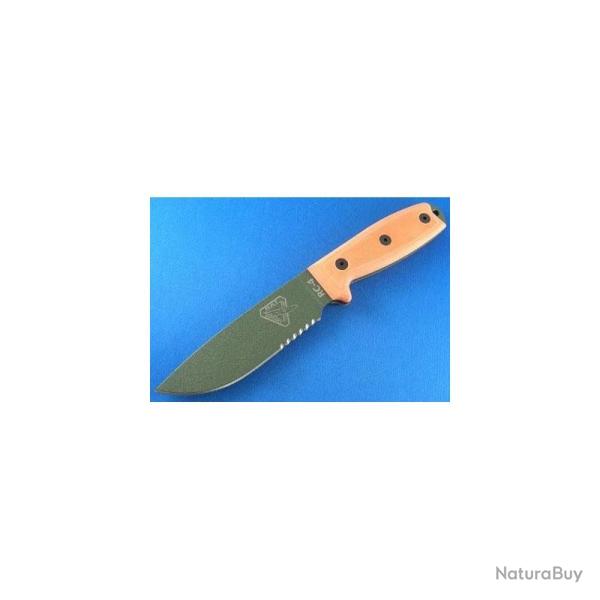 RC4SOD Couteau Esse Model 4 Orange G-10 Lame Green Carbone 1095 Etui Kydex + Clip USA