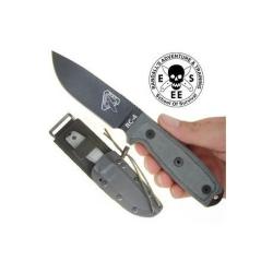 RC4PMB Couteau ESEE Model 4 Acier Carbone 1095 Manche Micarta Etui Molle Clip Made In USA