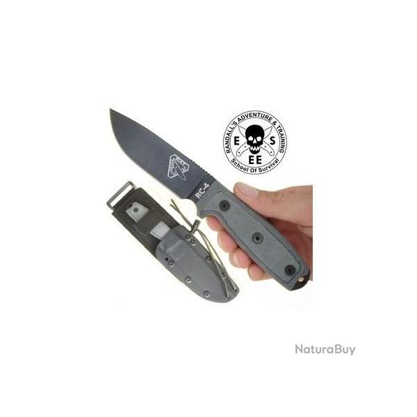 RC4PMB Couteau ESEE Model 4 Acier Carbone 1095 Manche Micarta Etui Molle Clip Made In USA