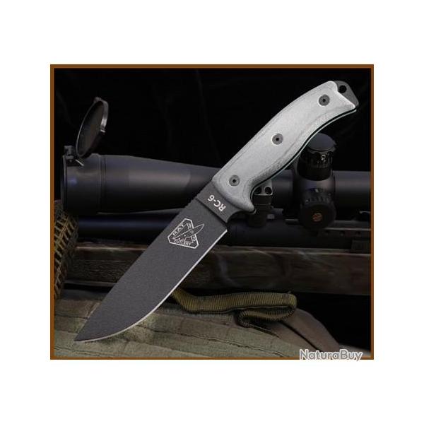 Couteau Esee Knives Model 6 Carbone 1095 - COUTEAU DE COMBAT SURVIE COUTEAU ESEE MADE IN USA ES6PB