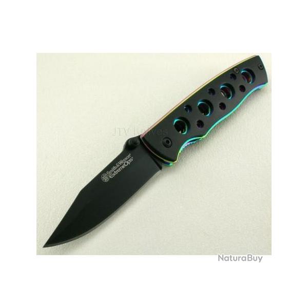 Couteau Smith&Wesson Extreme OPS Knife Acier Inox Manche Rainbow SW113