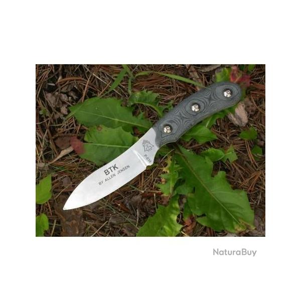 Couteau Tops Bird and Trout Knife Acier 440C Manche Micarta Etui Cuir Made In USA TPBTK02