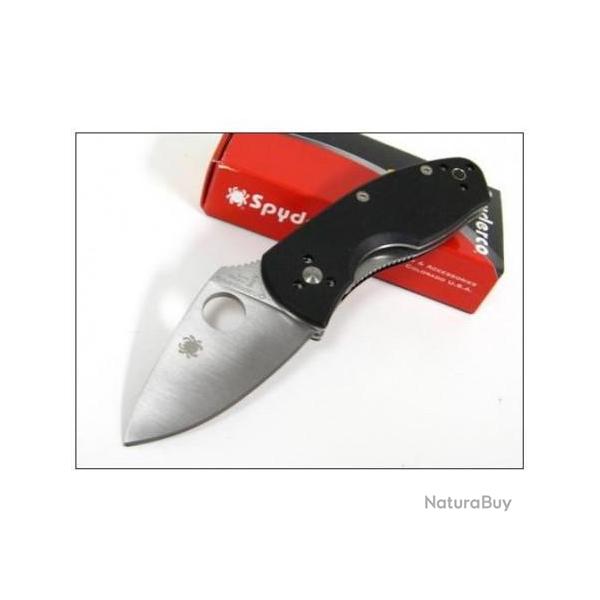 Couteau SPYDERCO AMBITIOUS Black G-10 Plain Acier 8CR13Mov SC148GP