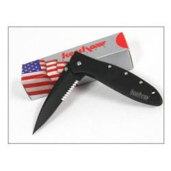 KS1660CKTST Couteau Kershaw Leek A/O Black Acier 14C28N Tungsten Manche Acier 420 KS1660CKTST