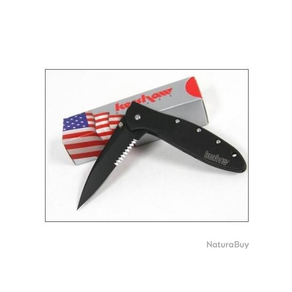 KS1660CKTST Couteau Kershaw Leek A/O Black Acier 14C28N Tungsten Manche Acier 420 KS1660CKTST
