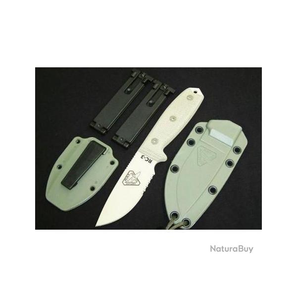 RC3SDT Couteau Esee Model 3 Lame Acier Carbone 1095 Serr Manche Micarta Kydex USA