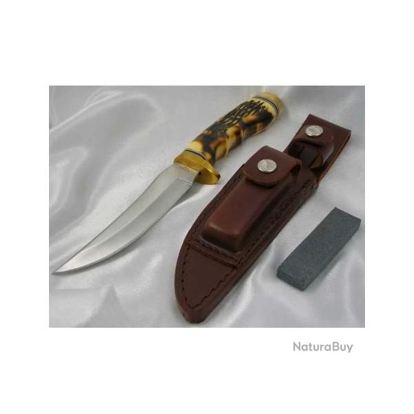 Couteau Schrade Uncle Henry Golden Spike Acier Carbone/inox Manche Delrin SCH153UH