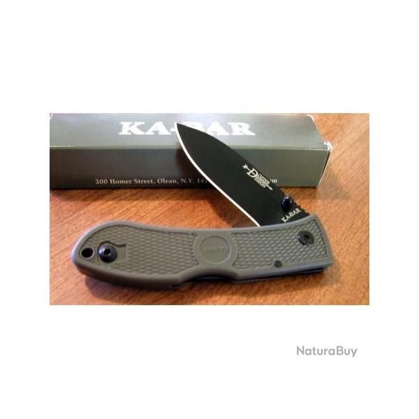 Couteau Ka-Bar Dozier Folding Hunter Lame acier AUS8 Manche Zytel Couteaux Kabar KA4062FG