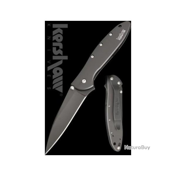 Couteau Kershaw Leek A/O Black Acier Sandvik Tungsten 14C28N Made In USA - KS1660CKT