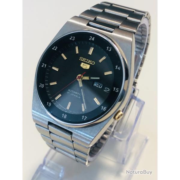 Montre Vintage Seiko 5 Automatique Field Military Cal. 7S26-8210, Cadran Noir 24H, Octobre 1996