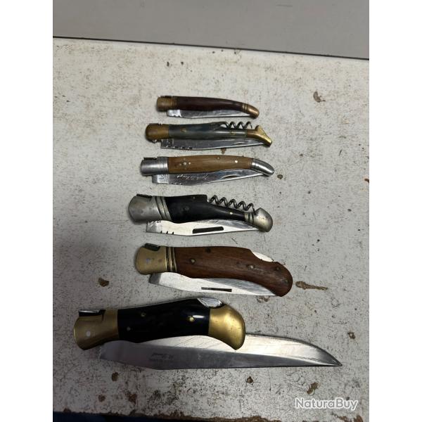 Lot de 6 couteaux pliants Laguiole