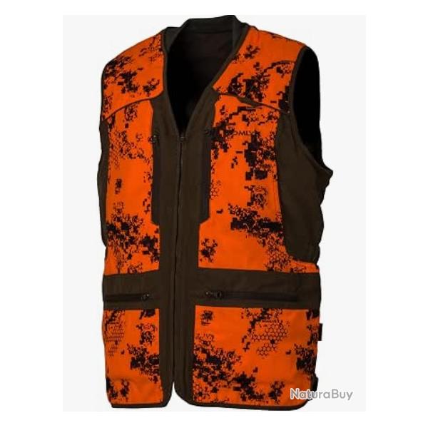 SOMLYS- Gilet reversible camo orange/marron - REF 611N