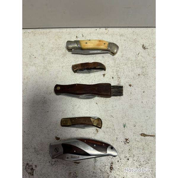 Lot de x5 couteaux pliants