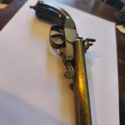 Pistolet &agrave; broche double canon ray&eacute; artisanat civil sans marquage fonctionnel canon miroir