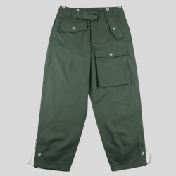 Pantalon Allemand Canon d'Assaut en Toile Chevron Vert - Panzer HBT - Reproduction WW2 S (32)
