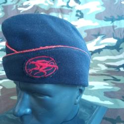 Rare Calot 152e RI "Diables Rouges" - Insigne Tissu Brod&eacute; - WW2 /Lib&eacute;ration/Alg&eacute;rie
