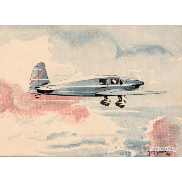 Carte postale illustr�e Caudron Simoun -N�8928