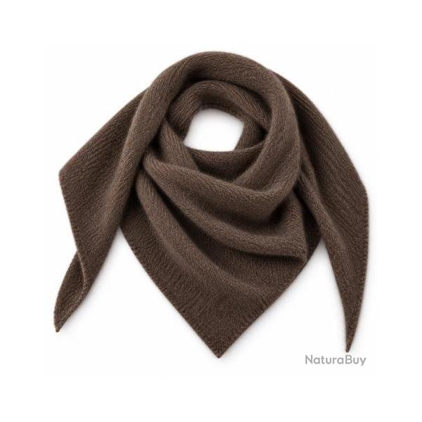 Echarpe triangle avec trou en laine et angora Femme - 4 coloris - Mackie - Mocha
