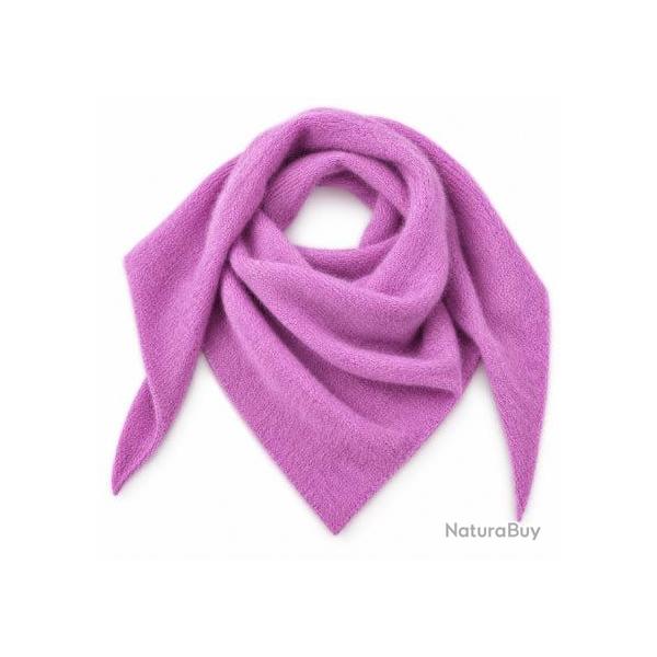 Echarpe triangle avec trou en laine et angora Femme - 4 coloris - Mackie - Fondant