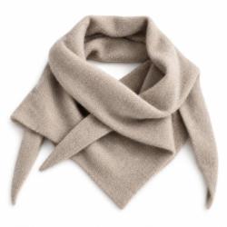 Echarpe triangle avec trou en laine et angora Femme - 4 coloris - Mackie - Fawn