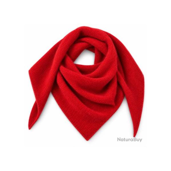 Echarpe triangle avec trou en laine et angora Femme - 4 coloris - Mackie - Red