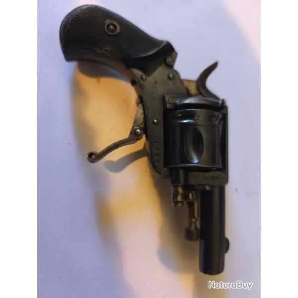 Rare revolver de poche cal 320-Auguste li�geois (ALC) canon ray� proche du neuf fonctionnement parfa