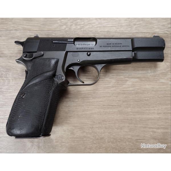 Pistolet semi-auto. BROWNING (FN) GP35 carcasse acier - Surplus Belge - Cal. 9x19 (Occasion)