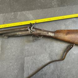 Fusil de chasse juxtapos&eacute; ancien - Calibre 16 (Collection / D&eacute;coration) - Fin XIXe