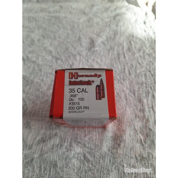 66 Ogives Hornady Interlock #3515 - Cal. 35 - .358" - 200 Grains RN