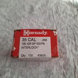 82 Ogives Hornady Interlock #3505 - Cal. 35 - .358" - 180 Grains RN