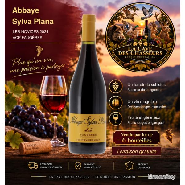 6 bouteilles de Abbaye Sylva Plana "les novices" 2024 AOP Faug�res livraison gratuite et rapide
