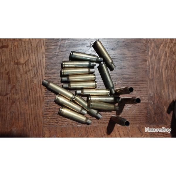 lot de 17 douilles 6,5x55  (1euro sans prix de reserve)
