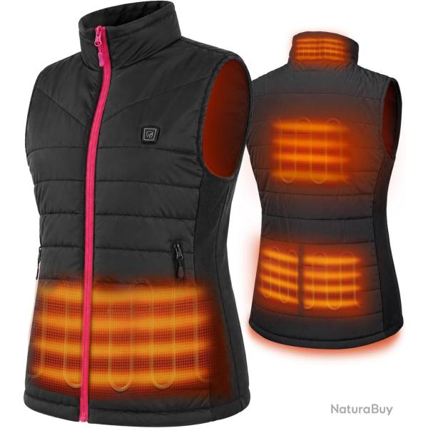 Gilet Chauffant Taille L Femme L�ger Veste Chauffante, Sans batterie 6 Grandes Zones de Chauffage, 3