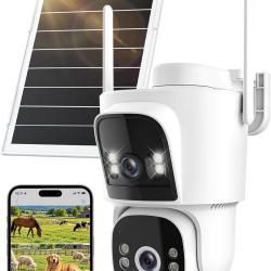 Ctronics 4G LTE AOV Camera Exterieur sans Fil Solaire, Camera sans WiFi Cam&eacute;ra de Surveillance Ext&eacute;r