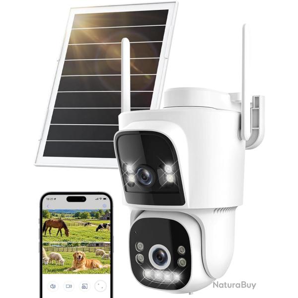 Ctronics 4G LTE AOV Camera Exterieur sans Fil Solaire, Camera sans WiFi Cam�ra de Surveillance Ext�r