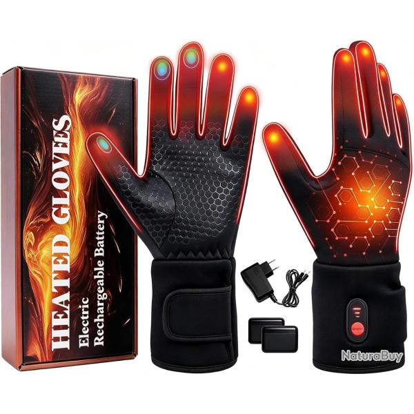Gant Chauffants Taille L Rechargeables 7,4 V 22,2 Wh Gants chauffants, chauffage rapide, �cran tacti