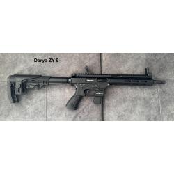 DERYA ZY9 NOIR CAL 9X19 CANON DE 25.4 CM 10" avec LEVIER ARMEMENT DUAL SYSTEME