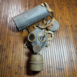 Masque &agrave; gaz fran&ccedil;ais TC 38 / CP 1938 - D&eacute;fense Passive WW2 - bon &eacute;tat
