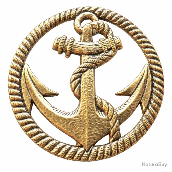 Insigne de coiffure dor� marine fixation � lamelles - 45 mm
