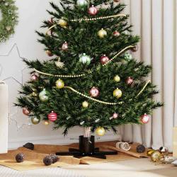 Pied de sapin de No&euml;l, noir, en acier, 50 &times; 50 &times; 15,5 cm