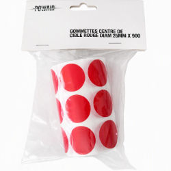 Gommettes centre de cible rouge diam. 25 mm x 900