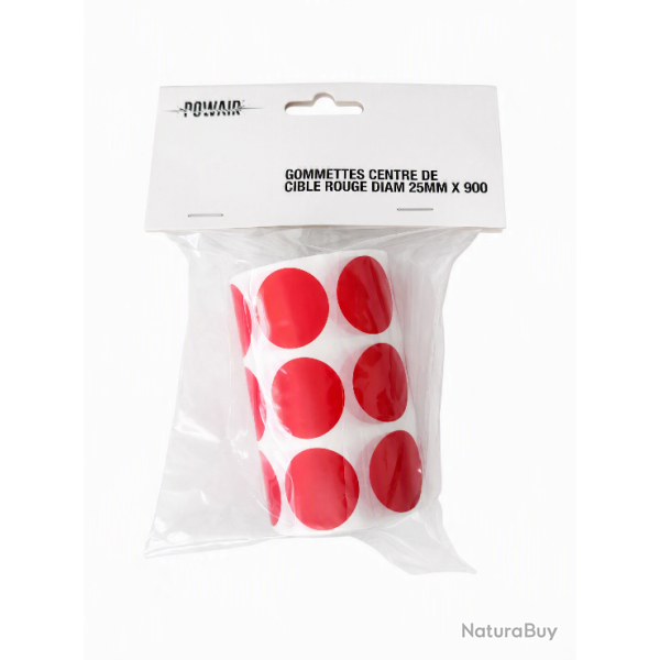 Gommettes centre de cible rouge diam. 25 mm x 900