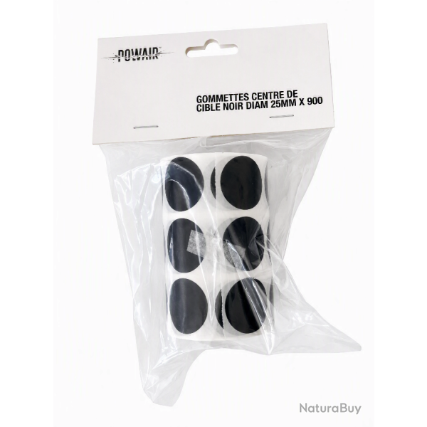 Gommettes centre de cible noir diam. 25 mm x 900