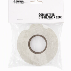 Gommettes blanches diam. 19 mm x 2000