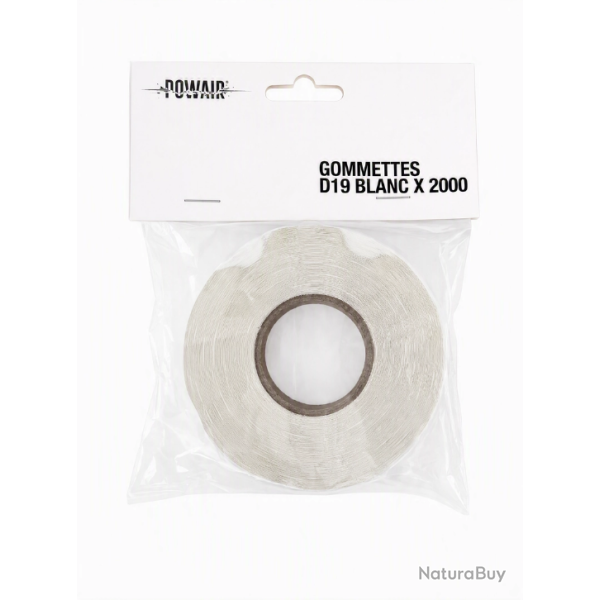 Gommettes blanches diam. 19 mm x 2000