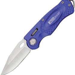 Couteau Pliant AccuSharp Wheel Lame Inox Clip Point Manche Aluminium Bleu AS701C